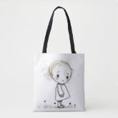 Kleine Girl Sketch mit Wildblumen Tasche (Vorderseite)