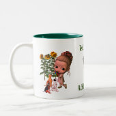 Kleine Girl-Welpen Niedlich Personalisiert Zweifarbige Tasse (Links)