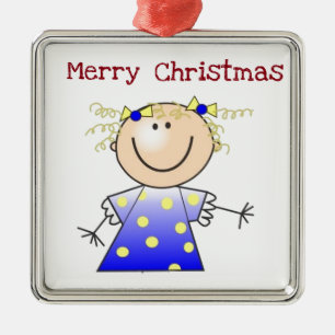 ***KLEINE GIRL'S*** CHRISTMAS ORNANATION SILBERNES ORNAMENT