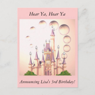 Kleine Girl's Princess Burg Einladung zum Geburtst