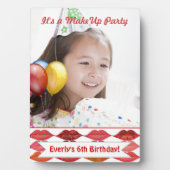 Kleine Girls-SchminkGeburtstagsparty Fotoplatte (Vorderseite)