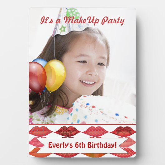 Kleine Girls-SchminkGeburtstagsparty Fotoplatte (Vorderseite)