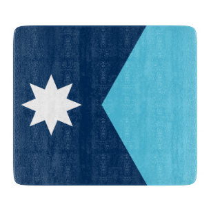 Kleine Glas-Schneidbrett mit der Flagge von Minnes Schneidebrett