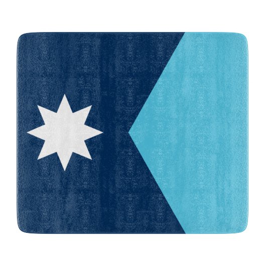 Kleine Glas-Schneidbrett mit der Flagge von Minnes Schneidebrett (Vorderseite)