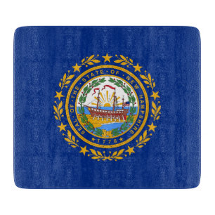 Kleine Glas-Schneidbrett mit New Hampshire-Flagge Schneidebrett