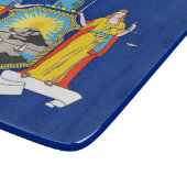 Kleine Glasschneidemaschine mit New Yorker Flagge Schneidebrett (Ecke)