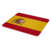 Kleine Glasschneidemaschine mit spanischer Flagge Schneidebrett (Ecke)