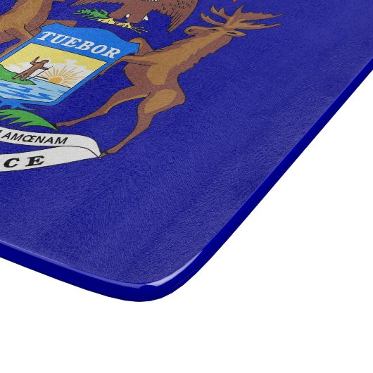Kleine Glasschneidertafel mit Michigan-Flagge Schneidebrett (Ecke)