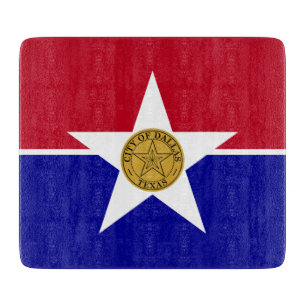 Kleine Glasschneidplatte - Flagge von Dallas Schneidebrett