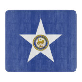 Kleine Glasschneidplatte - Flagge von Houston Schneidebrett (Vorderseite)