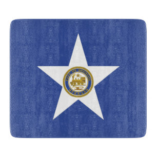 Kleine Glasschneidplatte - Flagge von Houston Schneidebrett