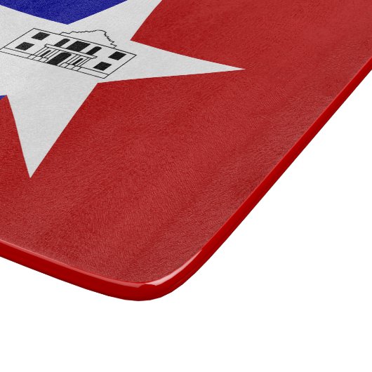 Kleine Glasschneidplatte - Flagge von San Antonio Schneidebrett (Ecke)