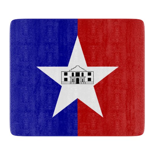 Kleine Glasschneidplatte - Flagge von San Antonio Schneidebrett (Vorderseite)