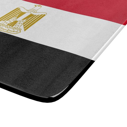 Kleine Glasschneidplatte mit ägyptischer Flagge Schneidebrett (Ecke)