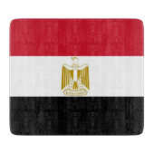 Kleine Glasschneidplatte mit ägyptischer Flagge Schneidebrett (Vorderseite)