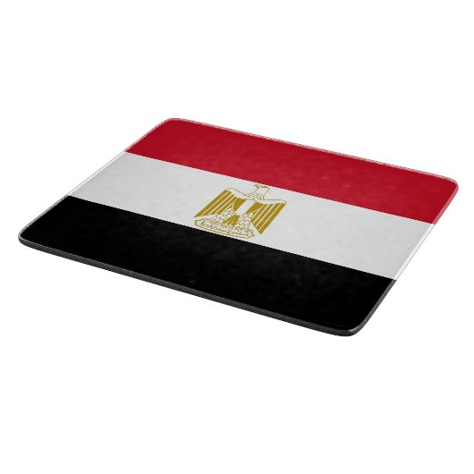 Kleine Glasschneidplatte mit ägyptischer Flagge Schneidebrett (Ecke)