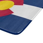 Kleine Glasschneidplatte mit der Flagge Colorado Schneidebrett (Ecke)