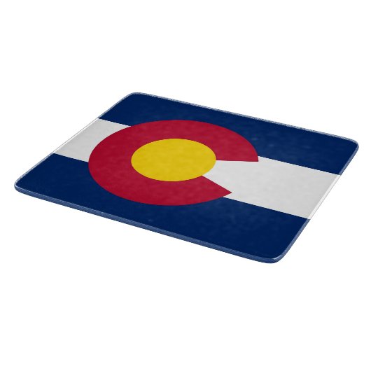 Kleine Glasschneidplatte mit der Flagge Colorado Schneidebrett (Ecke)