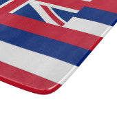 Kleine Glasschneidplatte mit der Flagge Hawaiis Schneidebrett (Ecke)