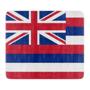 Kleine Glasschneidplatte mit der Flagge Hawaiis Schneidebrett