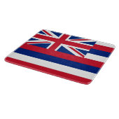 Kleine Glasschneidplatte mit der Flagge Hawaiis Schneidebrett (Ecke)