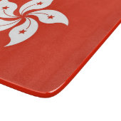 Kleine Glasschneidplatte mit der Flagge Hongkongs Schneidebrett (Ecke)