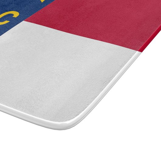 Kleine Glasschneidplatte mit der Flagge North Caro Schneidebrett (Ecke)
