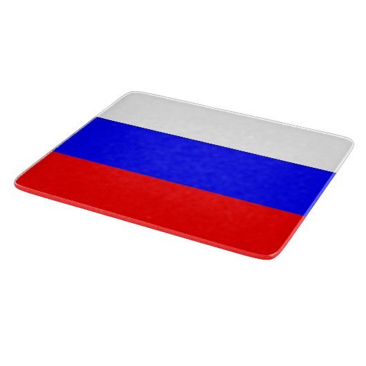 Kleine Glasschneidplatte mit der Flagge Russlands Schneidebrett (Ecke)