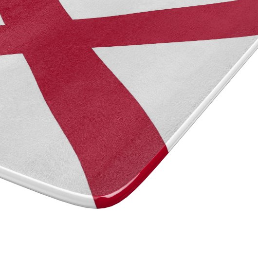 Kleine Glasschneidplatte mit der Flagge von Alabam Schneidebrett (Ecke)