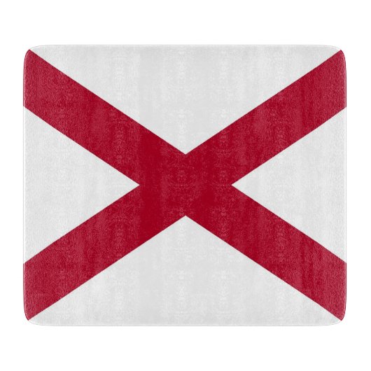 Kleine Glasschneidplatte mit der Flagge von Alabam Schneidebrett (Vorderseite)