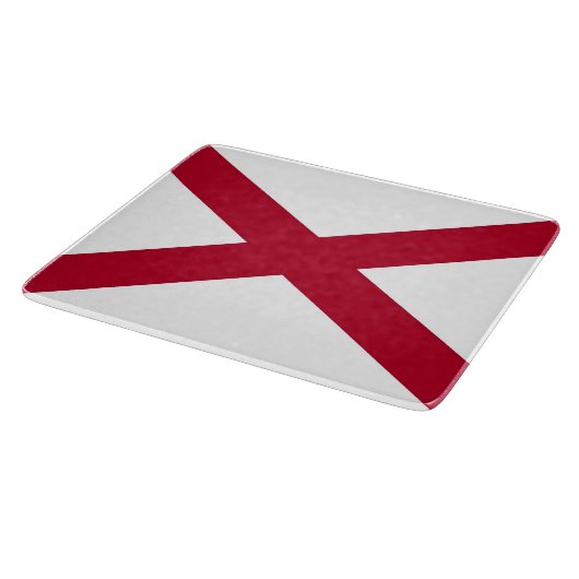 Kleine Glasschneidplatte mit der Flagge von Alabam Schneidebrett (Ecke)