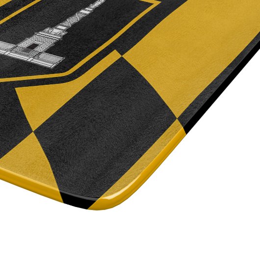 Kleine Glasschneidplatte mit der Flagge von Baltim Schneidebrett (Ecke)