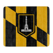 Kleine Glasschneidplatte mit der Flagge von Baltim Schneidebrett (Vorderseite)