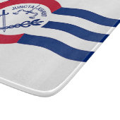 Kleine Glasschneidplatte mit der Flagge von Cincin Schneidebrett (Ecke)