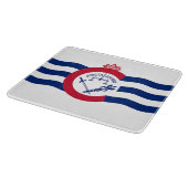 Kleine Glasschneidplatte mit der Flagge von Cincin Schneidebrett (Ecke)