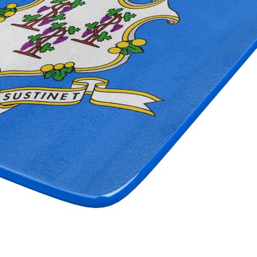 Kleine Glasschneidplatte mit der Flagge von Connec Schneidebrett (Ecke)