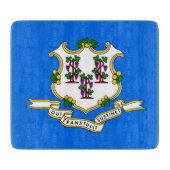 Kleine Glasschneidplatte mit der Flagge von Connec Schneidebrett (Vorderseite)