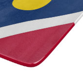 Kleine Glasschneidplatte mit der Flagge von Denver Schneidebrett (Ecke)
