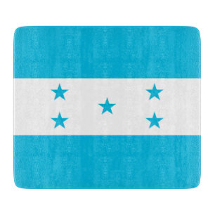 Kleine Glasschneidplatte mit der Flagge von Hondur Schneidebrett
