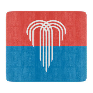 Kleine Glasschneidplatte mit der Flagge von Kansas Schneidebrett