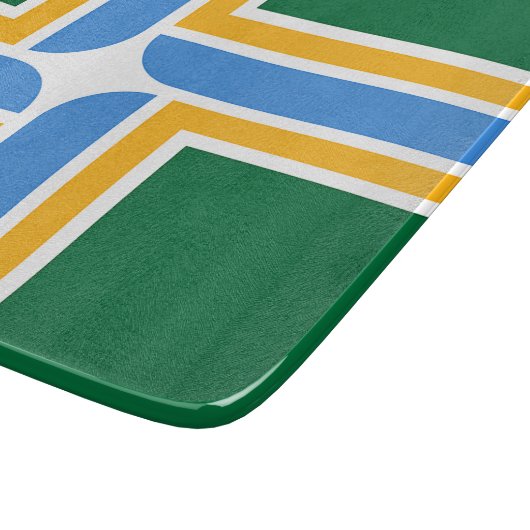 Kleine Glasschneidplatte mit der Flagge von Portla Schneidebrett (Ecke)