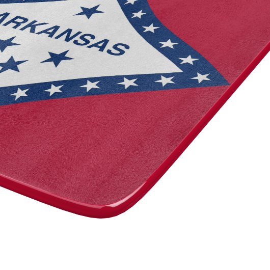 Kleine Glasschneidplatte mit Fahne von Arkansas Schneidebrett (Ecke)