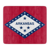 Kleine Glasschneidplatte mit Fahne von Arkansas Schneidebrett (Vorderseite)