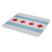 Kleine Glasschneidplatte mit Flagge von Chicago Schneidebrett (Ecke)