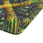 Kleine Glasschneidplatte mit jamaikanischen Farben Schneidebrett (Ecke)