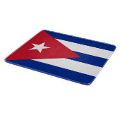 Kleine Glasschneidplatte mit kubanischer Flagge Schneidebrett (Ecke)