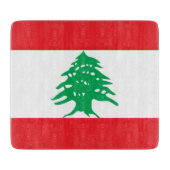 Kleine Glasschneidplatte mit libanesischer Flagge Schneidebrett (Vorderseite)