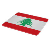 Kleine Glasschneidplatte mit libanesischer Flagge Schneidebrett (Ecke)