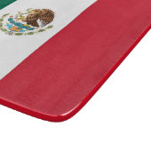 Kleine Glasschneidplatte mit mexikanischer Flagge Schneidebrett (Ecke)