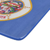 Kleine Glasschneidplatte mit Minnesota-Flagge Schneidebrett (Ecke)